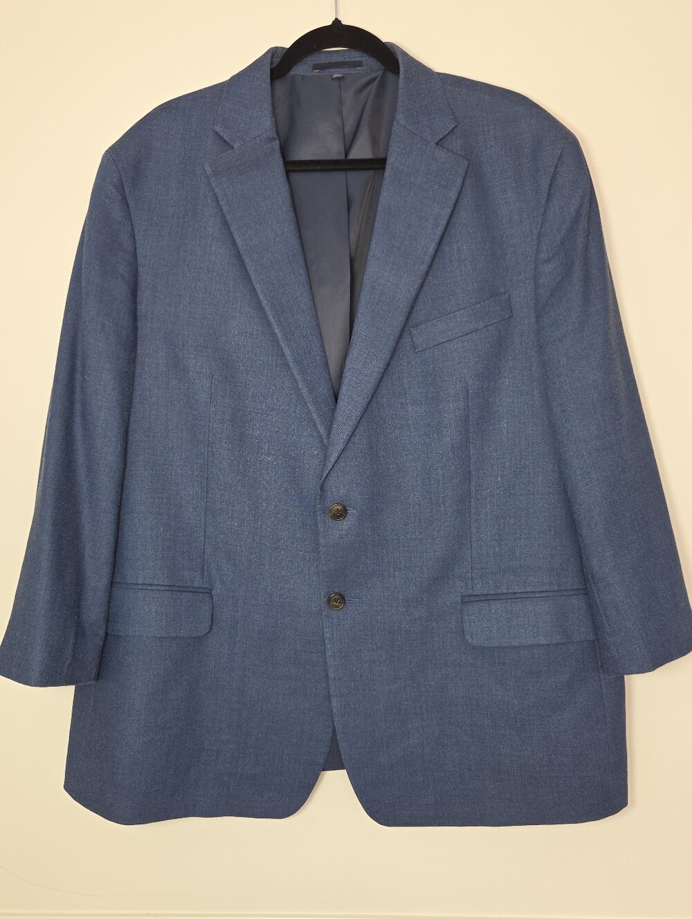 Jos A Bank 1905 Blue Silk Wool Blazer 48R Tailored Fit Sport Coat